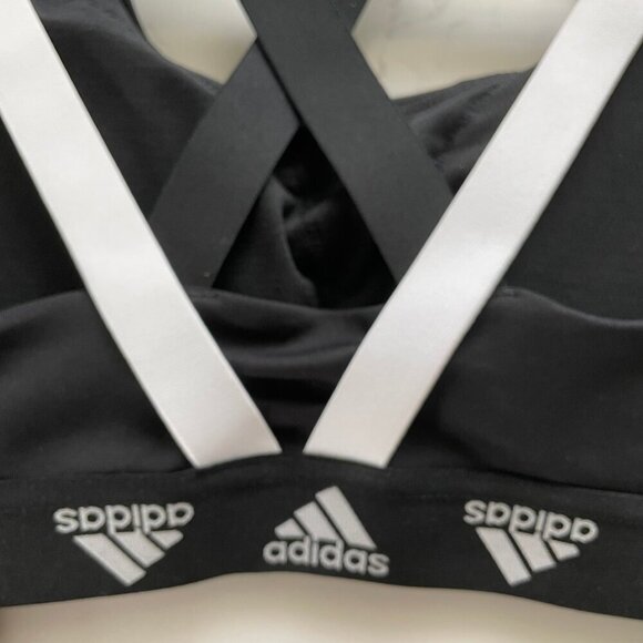 Adidas Circuit MS Sports Bra GM8300 Recycled Polyester Activewear Black+White S - Picture 5 of 10